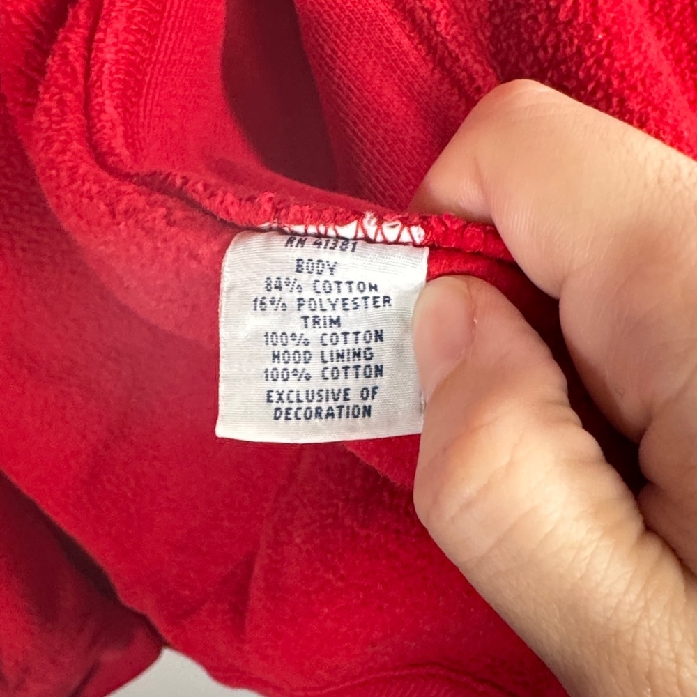 Vintage Polo Ralph Lauren Thermal Full Zip Hoodie Mens Waffle Knit Red 90s XXL - Picture 7 of 9